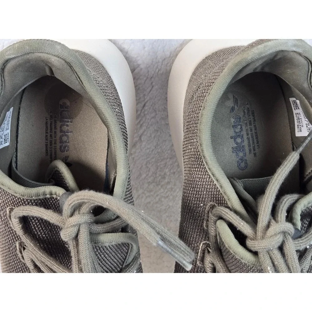 Women's Adidas Tubular‎ Shadow Sneaker in Gray Glitter Sparkle Knit Size US 10